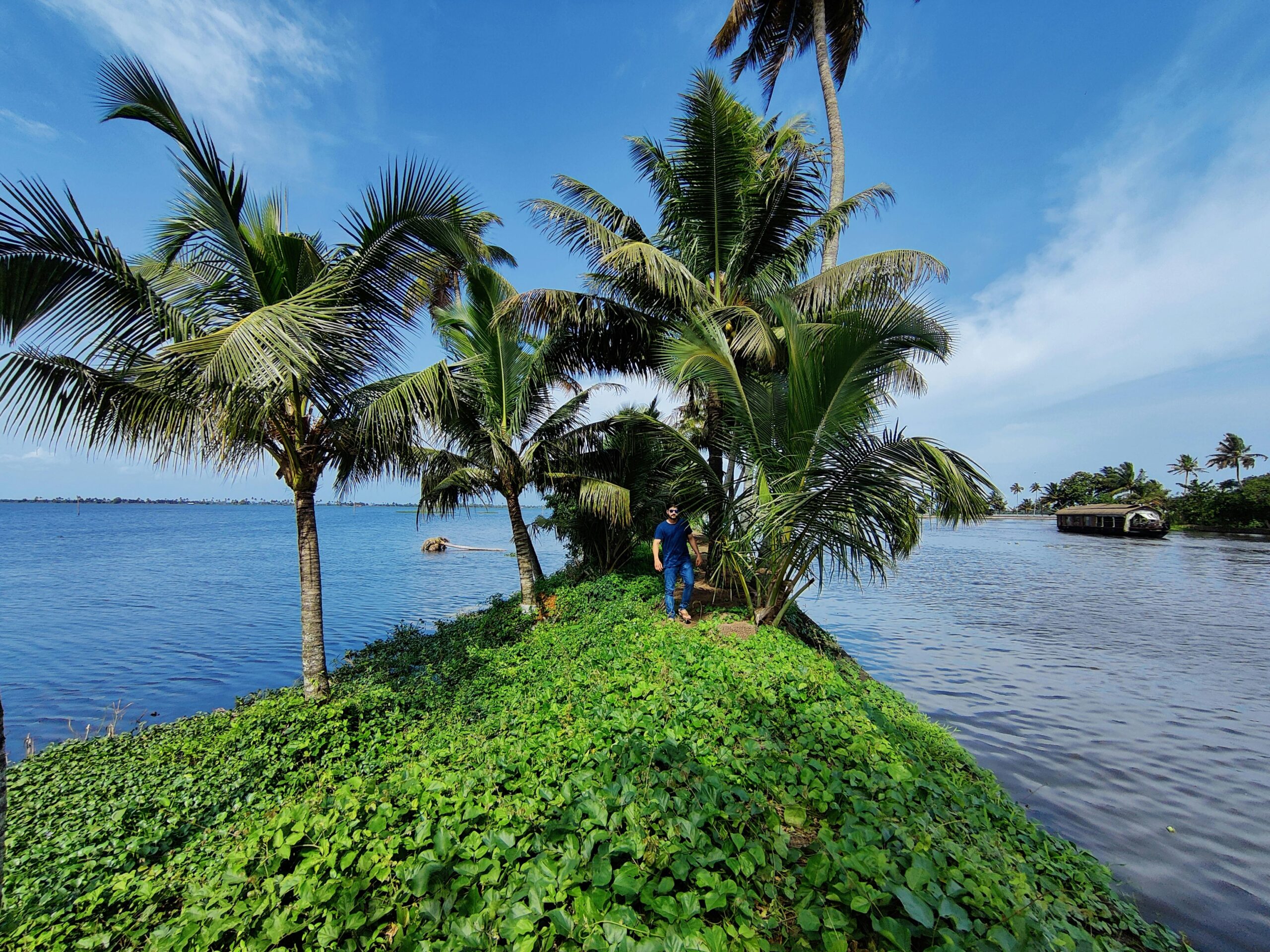 Houseboats cruising through calm backwaters. Starting from ₹20,000